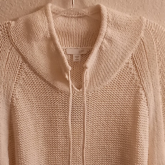 NEW J. Jill Boho Hippie Winter Fall Sz L Long Sleeves Cream Color Sweater C26 P - Picture 9 of 13